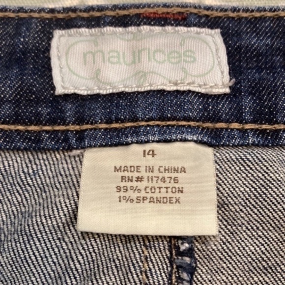 Maurices Denim Skirt Floral Accent 14 - Picture 3 of 5